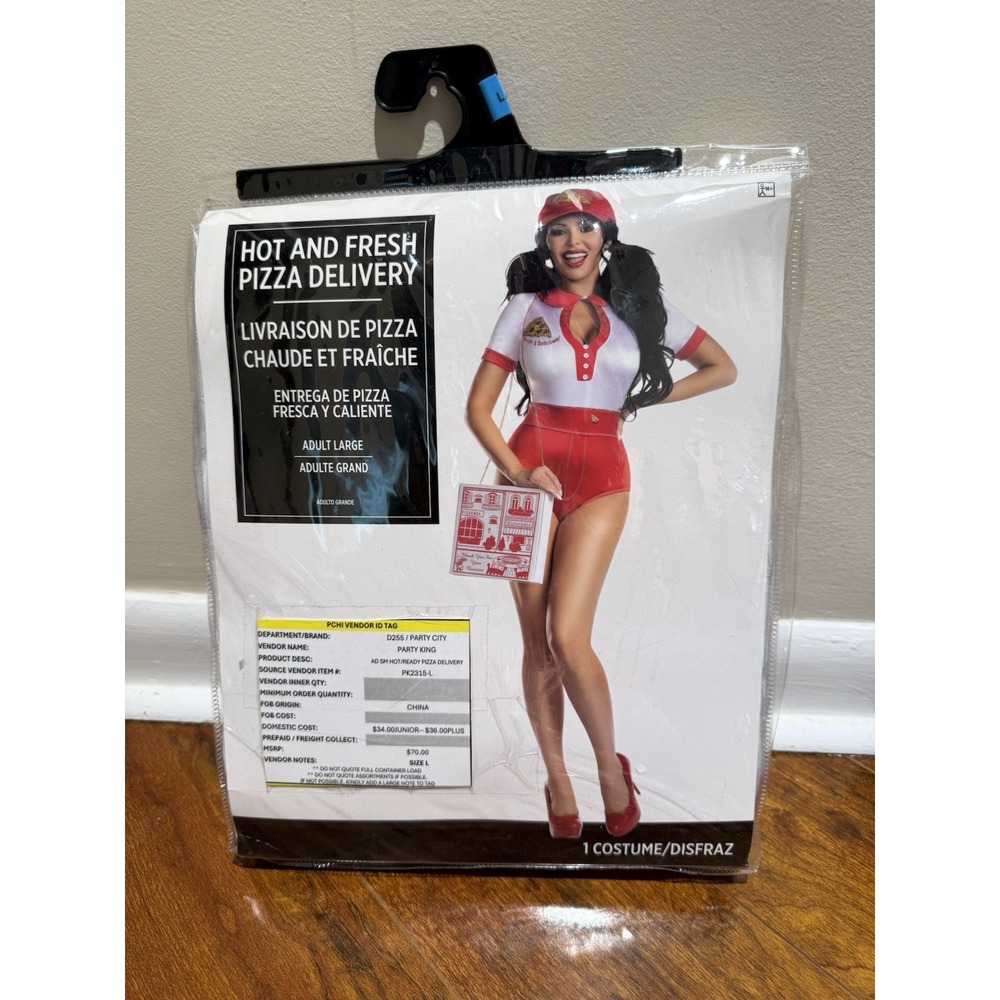 Hot and Fresh Pizza Delivery Halloween Costume Cosplay Adult Large